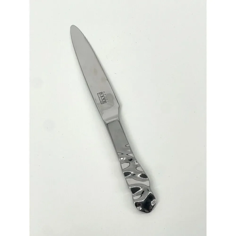 Pottery Barn Japan Stainless Flatware LETTUCE Dinner French Solid Knife 9.25”